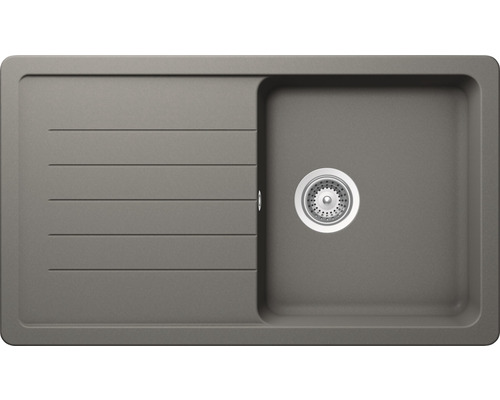 Évier Schock Toledo D-100 860 x 500 mm silverstone TOLD100ASIL avec égouttoir Évier avec égouttoir et bonde à panier