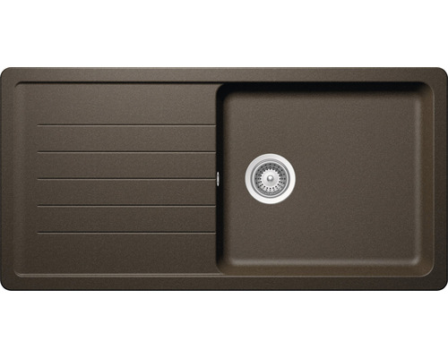 Évier Schock Toledo D-100L 1000 x 500 mm bronze TOLD100LUBRO avec égouttoir Évier en pierre avec égouttoir