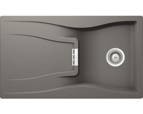 Évier Schock Waterfall D-100 860 x 500 mm silverstone WATD100ASIL1 avec égouttoir Évier en pierre avec égouttoir et bonde à panier