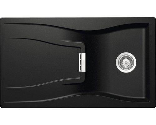 Évier Schock Waterfall D-100 860 x 500 mm magma WATD100AMAG1 avec égouttoir Évier de cuisine noir avec égouttoir et évier
