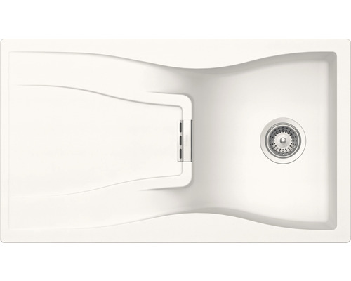 Évier Schock Waterfall D-100 860 x 500 mm polaris WATD100UPOL1 avec égouttoir Évier avec égouttoir et bonde à panier