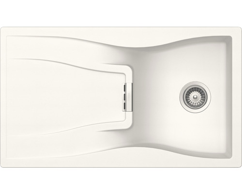 Évier Schock Waterfall D-100 860 x 500 mm polaris WATD100APOL1 avec égouttoir Évier avec égouttoir et bonde à panier