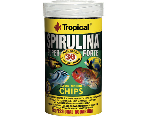 Chips de nourriture Tropical Spirulina 36% Chips 100 ml