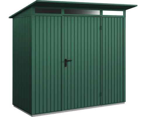 Abri de jardin Hörmann EcoStar Trend-P type 1 RAL6005 porte à un vantail 238 x 107,8 cm vert