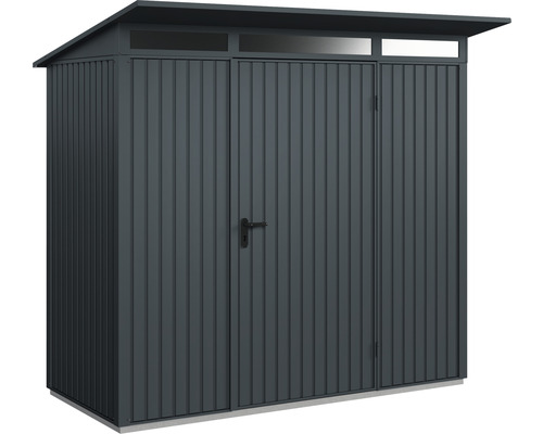 Abri de jardin Hörmann EcoStar Trend-P type 1 RAL7016 porte à un vantail 238 x 107,8 cm anthracite