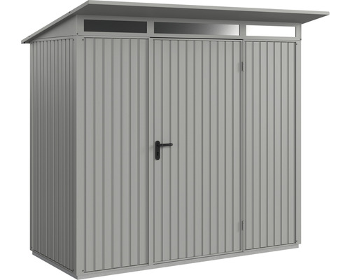 Abri de jardin Hörmann EcoStar Trend-P type 1 RAL9007 porte à un vantail 247,9 x 153 cm gris