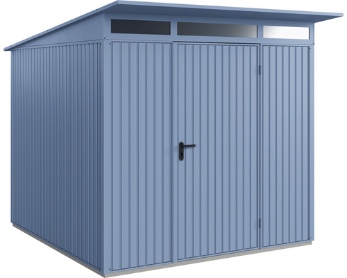 Abri de jardin en métal avec double porte et lanterneau