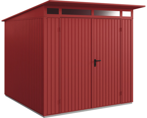 Abri de jardin Hörmann EcoStar Trend-P type 2 RAL3004 porte à deux vantaux 247,9 x 283,4 cm rouge