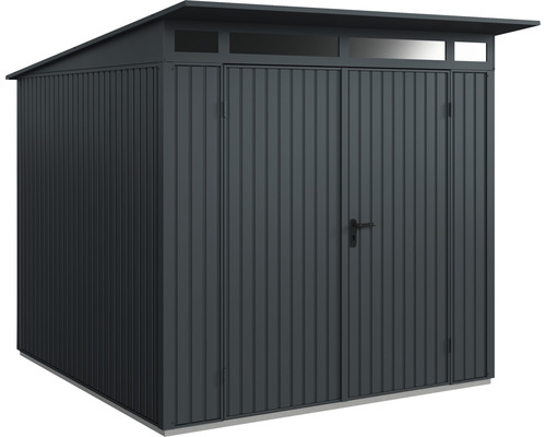 Abri de jardin Hörmann EcoStar Trend-P type 2 RAL7016 porte à deux vantaux 247,9 x 283,4 cm anthracite