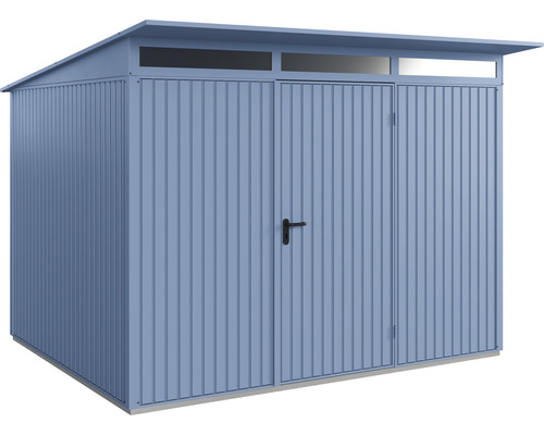 Abri de jardin Hörmann EcoStar Trend-P type 3 RAL5014 porte à un vantail 312,7 x 283,4 cm bleu