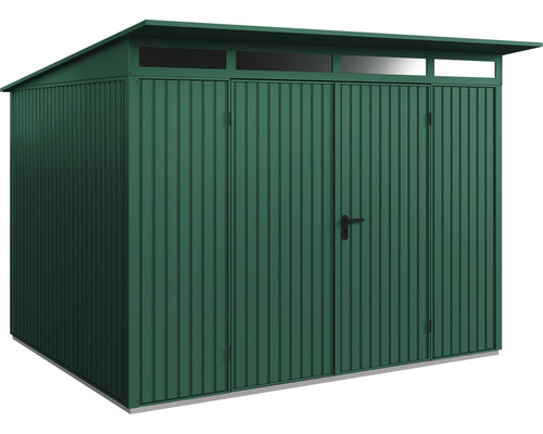 Abri de jardin Hörmann EcoStar Trend-P type 3 RAL6005 porte à deux vantaux 312,7 x 283,4 cm vert