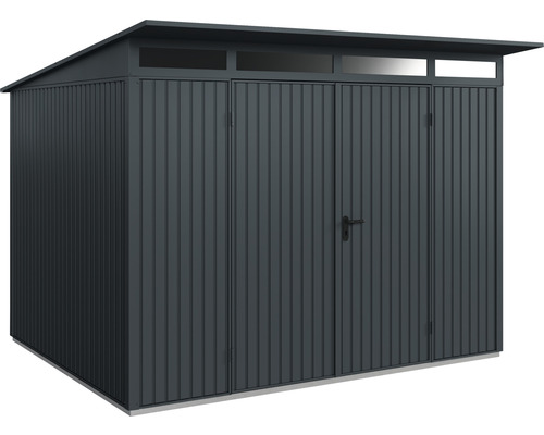 Abri de jardin Hörmann EcoStar Trend-P type 3 RAL7016 porte à deux vantaux 312,7 x 283,4 cm anthracite