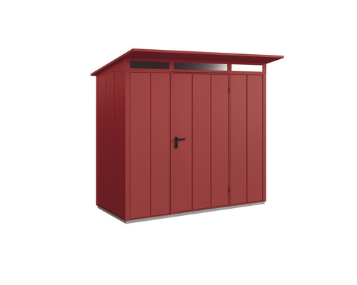 Abri de jardin Hörmann EcoStar Elegant-P type 1 RAL3004 porte à un vantail 238 x 107,8 cm rouge