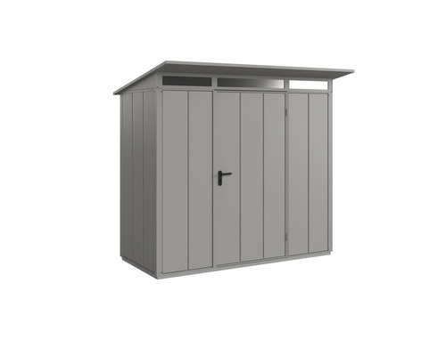 Abri de jardin Hörmann EcoStar Elegant-P type 1 RAL9007 porte à un vantail 247,9 x 153 cm gris