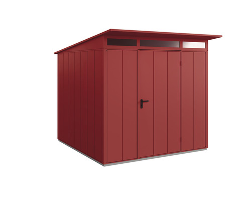 Abri de jardin Hörmann EcoStar Elegant-P type 2 RAL3004 porte à un vantail 247,9 x 283,4 cm rouge