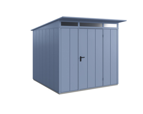 Abri de jardin Hörmann EcoStar Elegant-P type 2 RAL5014 porte à un vantail 238 x 238 cm bleu