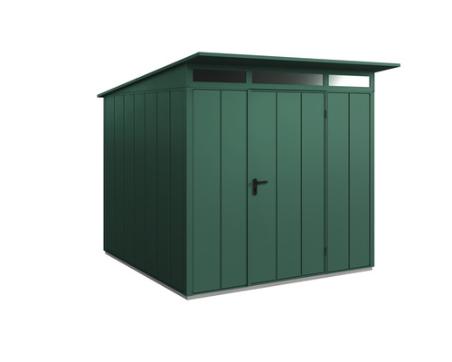 Abri de jardin Hörmann EcoStar Elegant-P type 2 RAL6005 porte à un vantail 247,9 x 283,4 cm vert