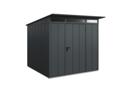 Abri de jardin Hörmann EcoStar Elegant-P type 2 RAL7016 porte à un vantail 247,9 x 283,4 cm anthracite