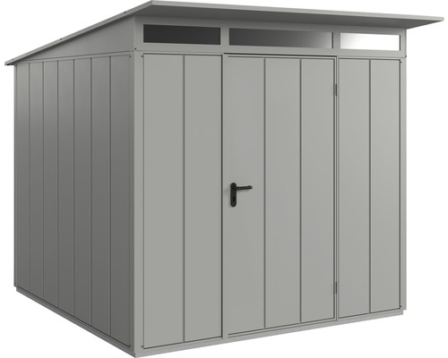 Abri de jardin Hörmann EcoStar Elegant-P type 2 RAL9007 porte à un vantail 238 x 238 cm gris