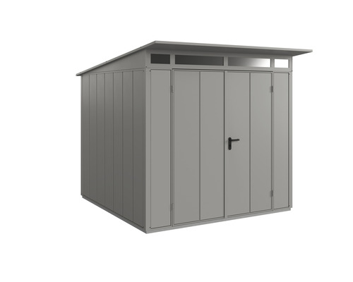 Abri de jardin Hörmann EcoStar Elegant-P type 2 RAL9007 porte à deux vantaux 238 x 238 cm gris