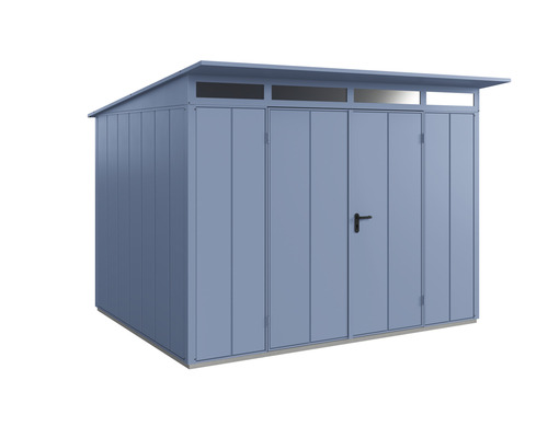 Abri de jardin Hörmann EcoStar Elegant-P type 3 RAL5014 porte à deux vantaux 312,7 x 283,4 cm bleu