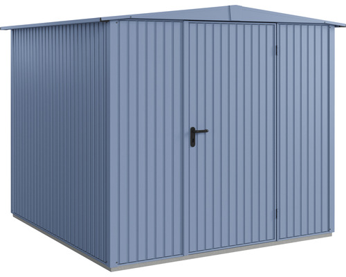 Abri de jardin Hörmann EcoStar Trend-S type 2 RAL5014 porte à un vantail 258,8 x 247,7 cm bleu