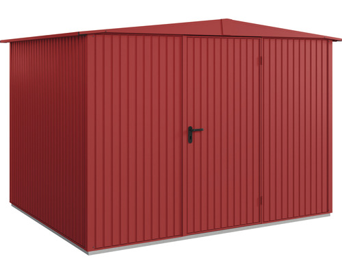 Abri de jardin Hörmann EcoStar Trend-S type 3 RAL3004 porte à un vantail 323,6 x 247,7 cm rouge