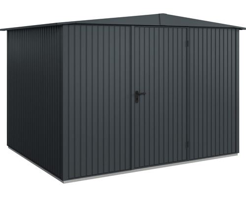 Abri de jardin Hörmann EcoStar Trend-S type 3 RAL7016 porte à un vantail 302,8 x 238 cm anthracite