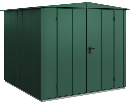 Abri de jardin Hörmann EcoStar Elegant-S type 2 RAL6005 porte à deux vantaux 238 x 238 cm vert