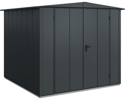 Abri de jardin Hörmann EcoStar Elegant-S type 2 RAL7016 porte à deux vantaux 258,8 x 247,7 cm anthracite