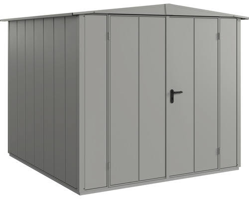 Abri de jardin Hörmann EcoStar Elegant-S type 2 RAL9007 porte à deux vantaux 258,8 x 247,7 cm gris