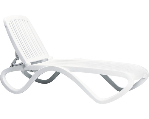 Chaise longue empilable Tropico Best 71 x 195 x 38 cm plastique blanc