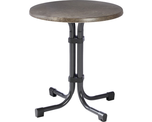 Table pliante Best Boulevard 60 x 146 x 72 cm ronde acier anthracite