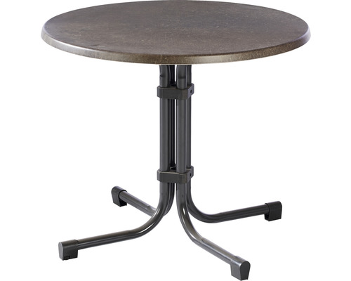 Table pliante Best Boulevard 80 x 148 x 72 cm ronde acier anthracite