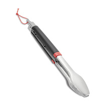 Pince à barbecue en acier inoxydable avec boucle de suspension rouge