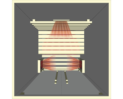 Illustration d''une cabine de chaleur avec rayonnement infrarouge