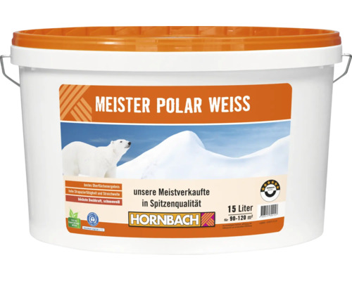 Meister Polar Weiss Innenfarbe im Eimer, 15 Liter