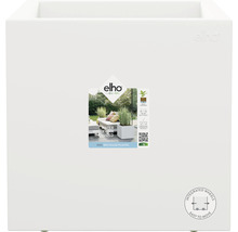 Pot de fleurs Elho carré avec roulettes intégrées.