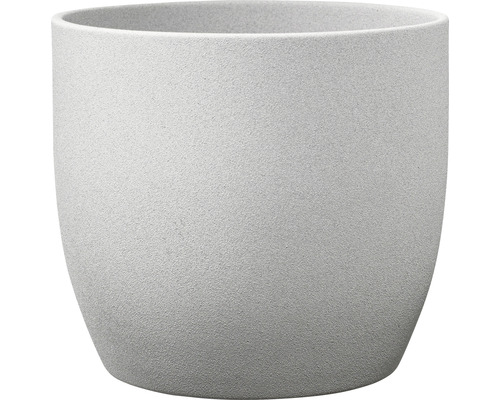 Cache-pot Soendgen Basel Stone céramique Ø 21 cm h 20 cm gris clair Pot de fleurs rond en grès
