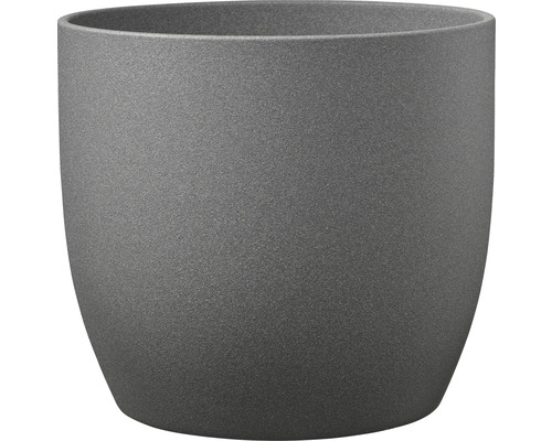 Cache-pot Soendgen Basel Stone céramique Ø 16 cm h 15 cm gris foncé Pot de fleurs gris en plastique