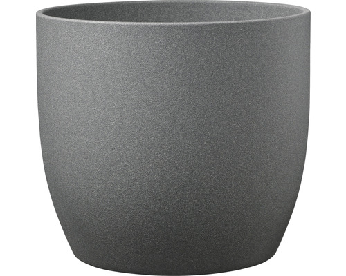 Cache-pot Soendgen Basel Stone céramique Ø 19 cm h 18 cm gris foncé Pot de fleurs gris en plastique