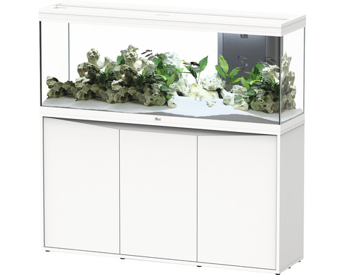 Aquarium aquatlantis Splendid 300 y compris éclairage LED, filtre, chauffage, meuble bas blanc