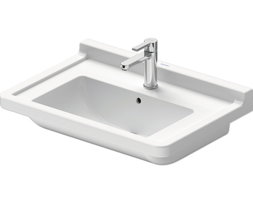 Lavabo pour meuble DURAVIT Stark 3 70 x 49 cm blanc brillant 0304700000 Lavabo en céramique blanche avec robinet