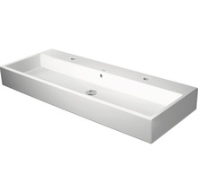 Lavabo rectangulaire en céramique avec trous de robinet
