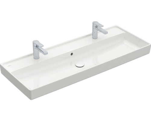 Double vasque pour meuble Villeroy & Boch Collaro 120 cm x 47 cm blanc 4A33C401