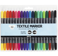 Jeu de marqueurs textiles avec 20 couleurs