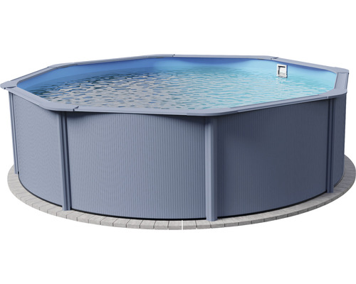 Ensemble de piscine hors sol à paroi en acier Planet Pool ronde Ø 350x120 cm avec groupe de filtration à sable, skimmer intégré, échelle, sable de filtration et flexible de raccordement anthracite