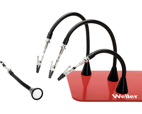 Troisième main porte-outil avec pinces crocodile et loupe