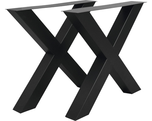 Buildify Tischgestell X Rohstahl lackiert 1 Set = 2 Stück 720x780 mm-0