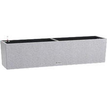 Jardinière Lechuza Balconera Stone plastique 80x19x19 cm gris avec système d'arrosage de la terre et bac d'arrosage